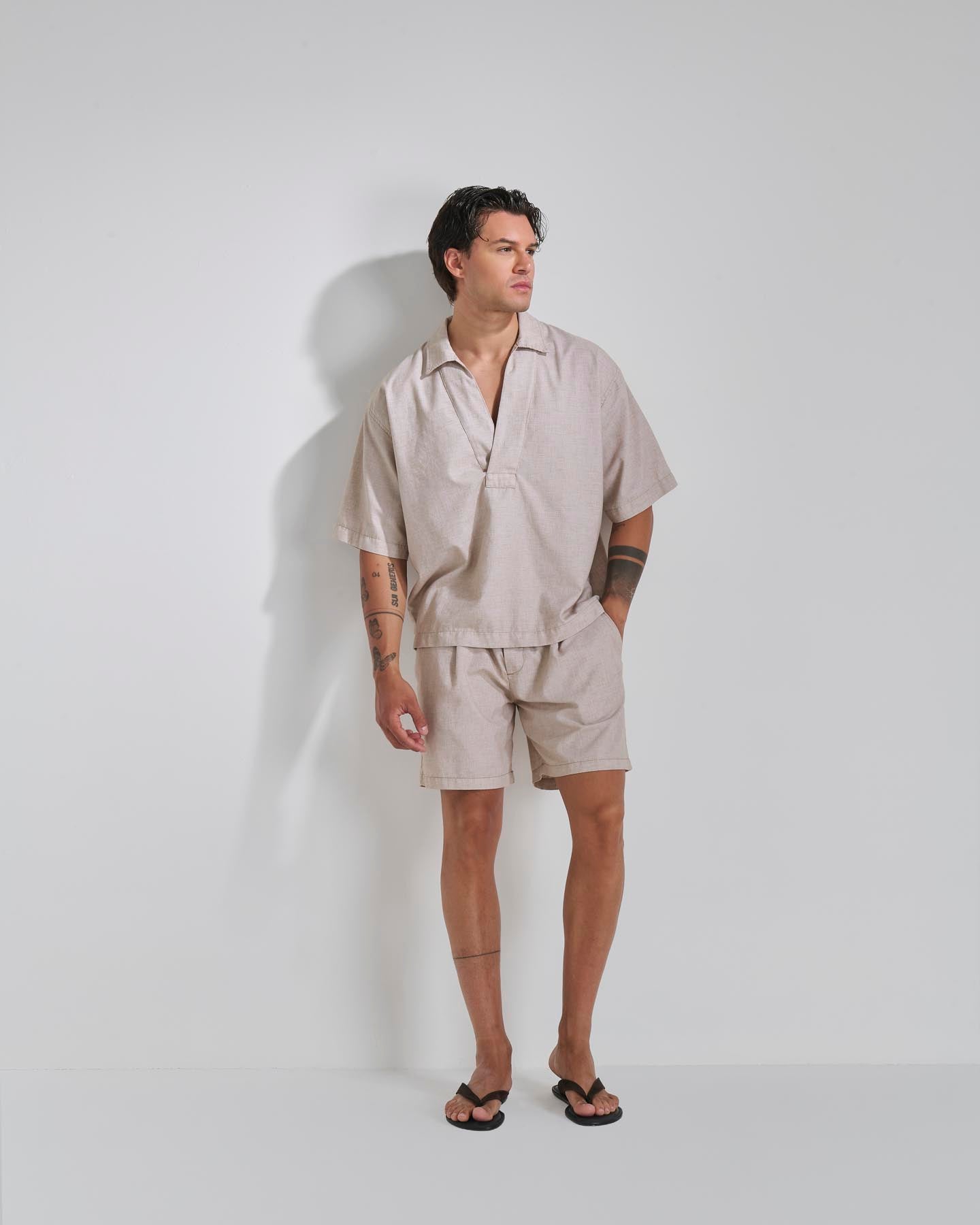 Camicia con colletto a rever