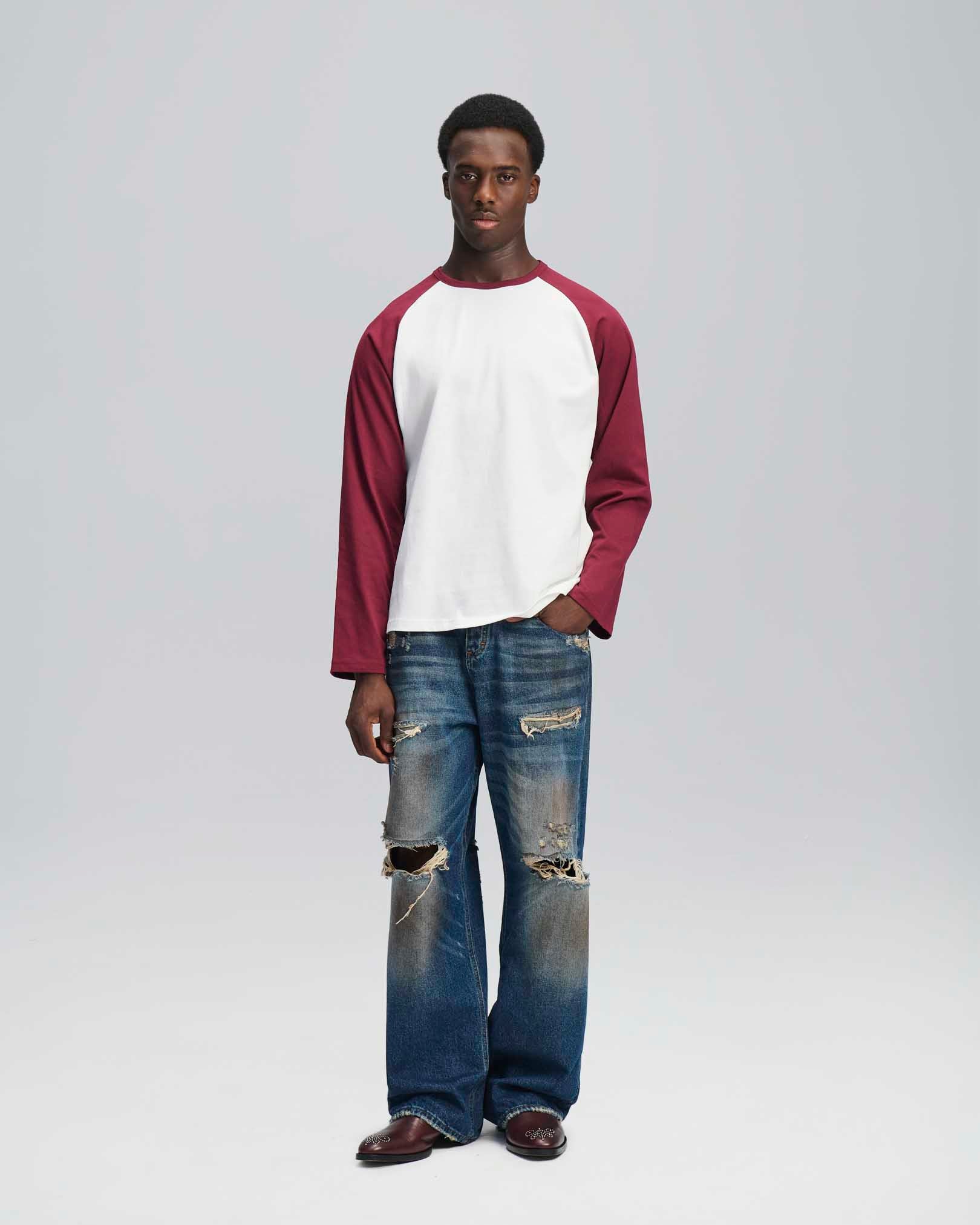 T-shirt longsleeve bicolor in cotone 210 gr