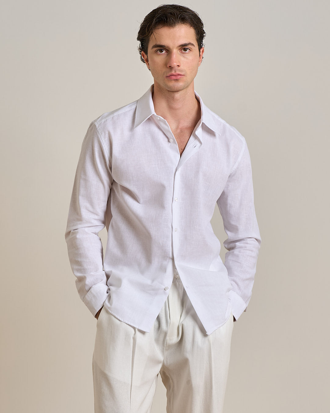 Camicia sartoriale in lino