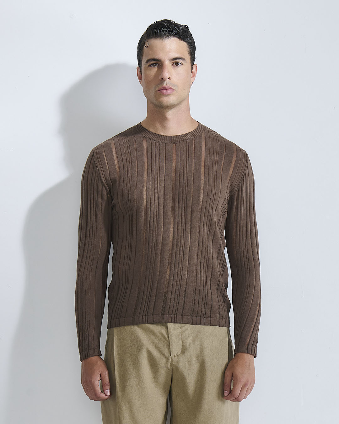 Maglia in cotone in filo fluttuante