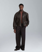 Giacca aviator in pelle vintage