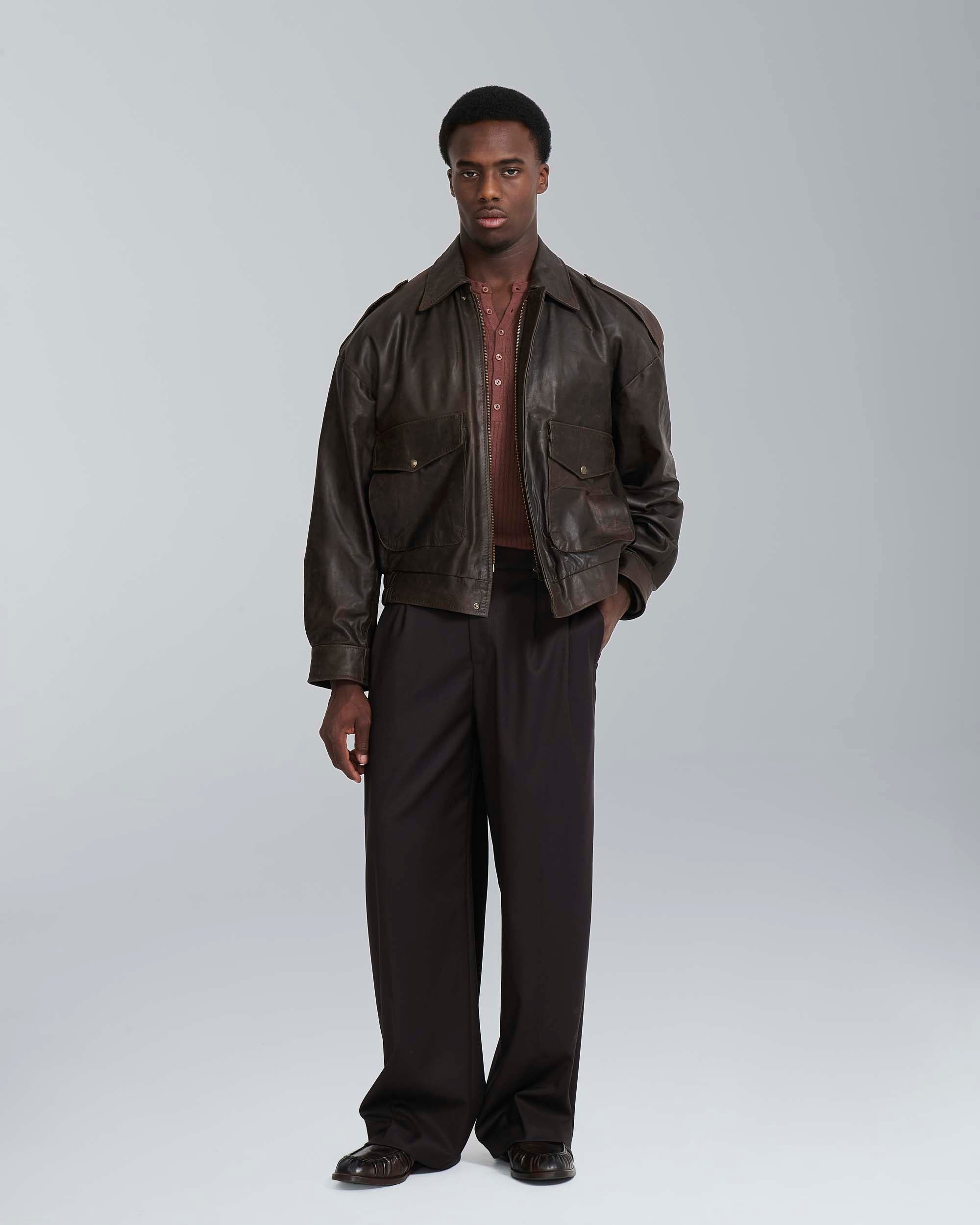 Giacca aviator in pelle vintage
