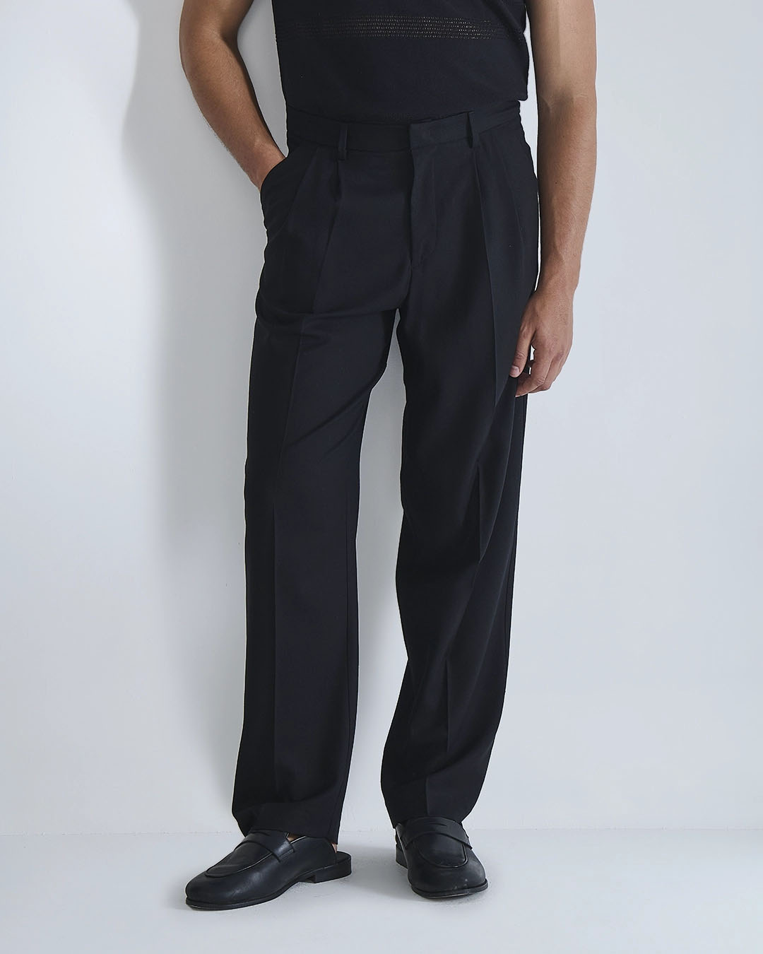 Pantalone wide fit in lino