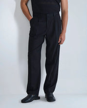 Pantalone wide fit in lino