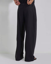 Pantalone Wide Fit con pieghe in lino