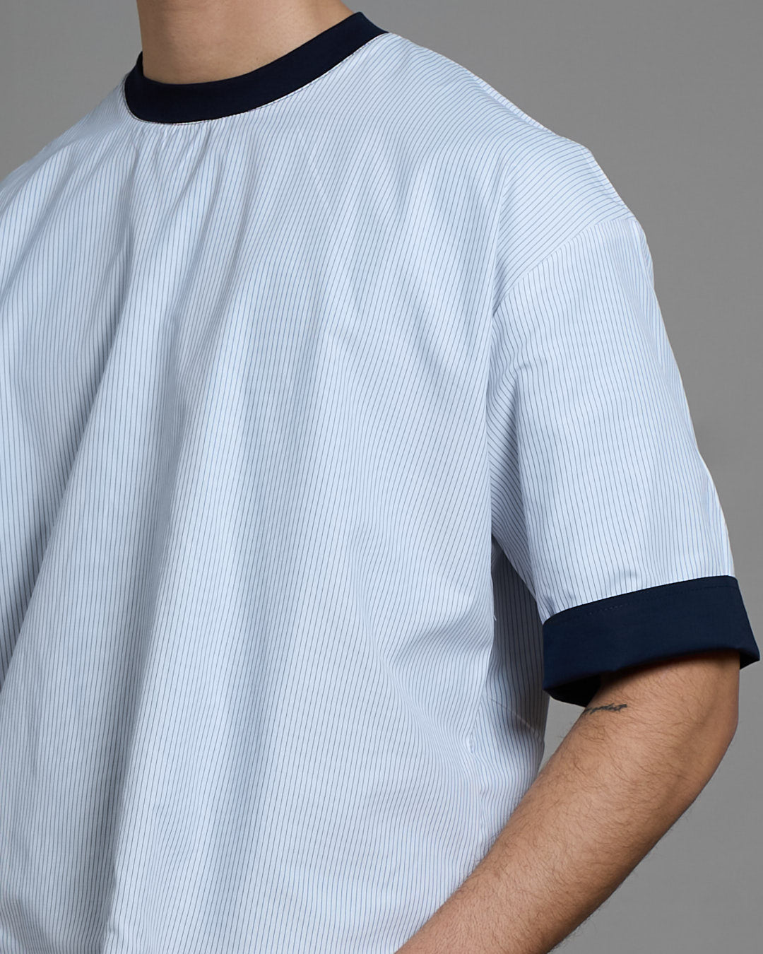 T-Shirt Camicia double face cropped