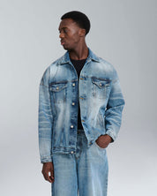 Giubbotto in jeans marmorizzato