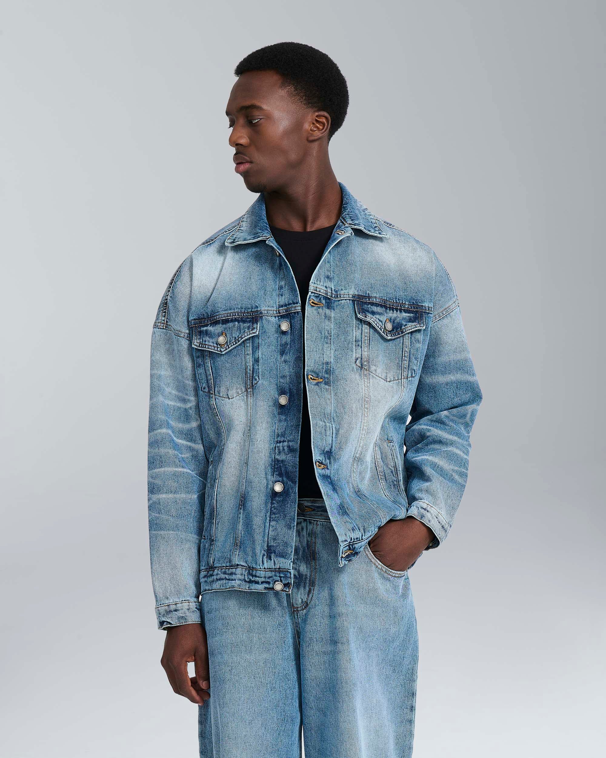 Giubbotto in jeans marmorizzato