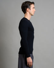 Maglia serafino a coste