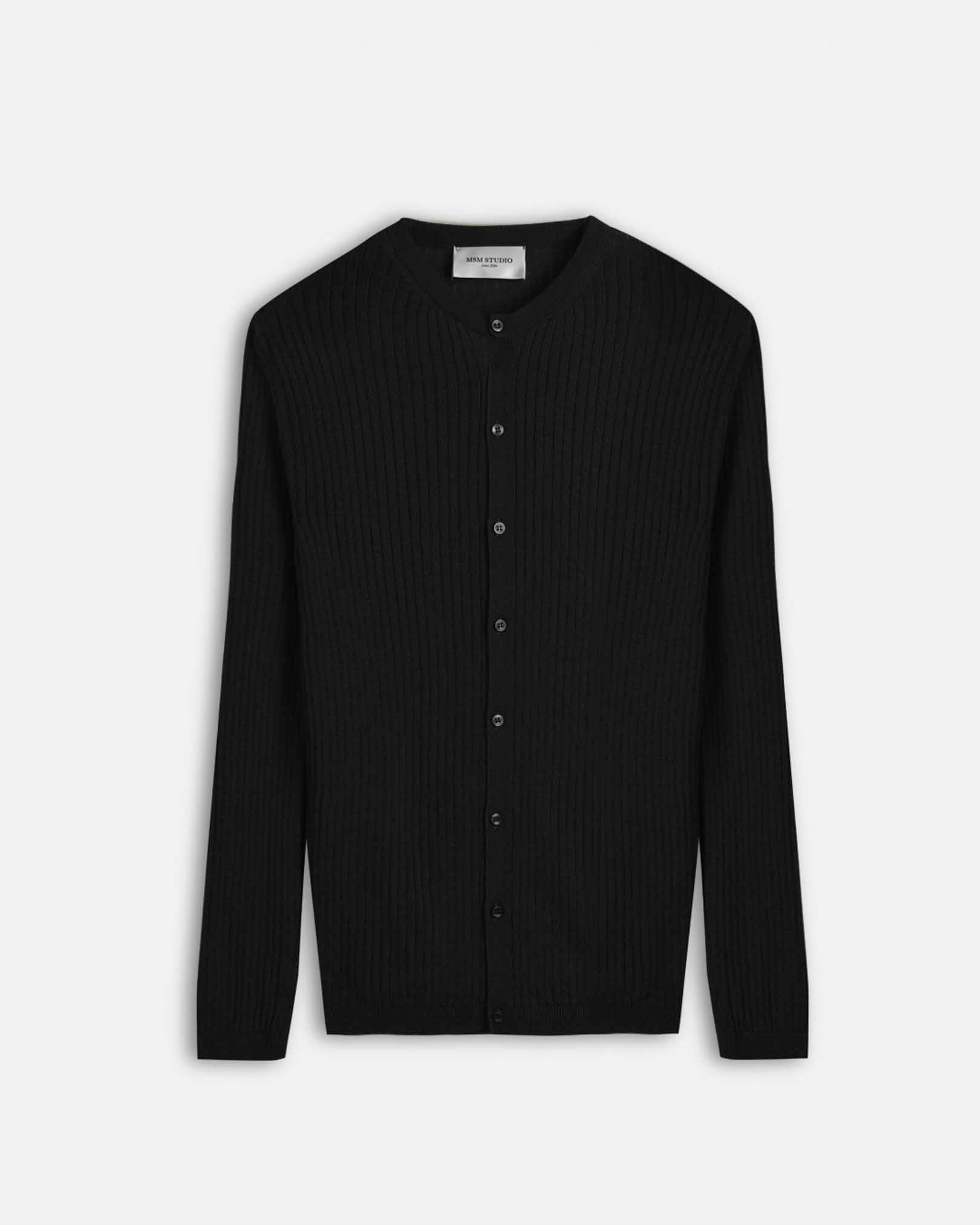 Cardigan girocollo a coste