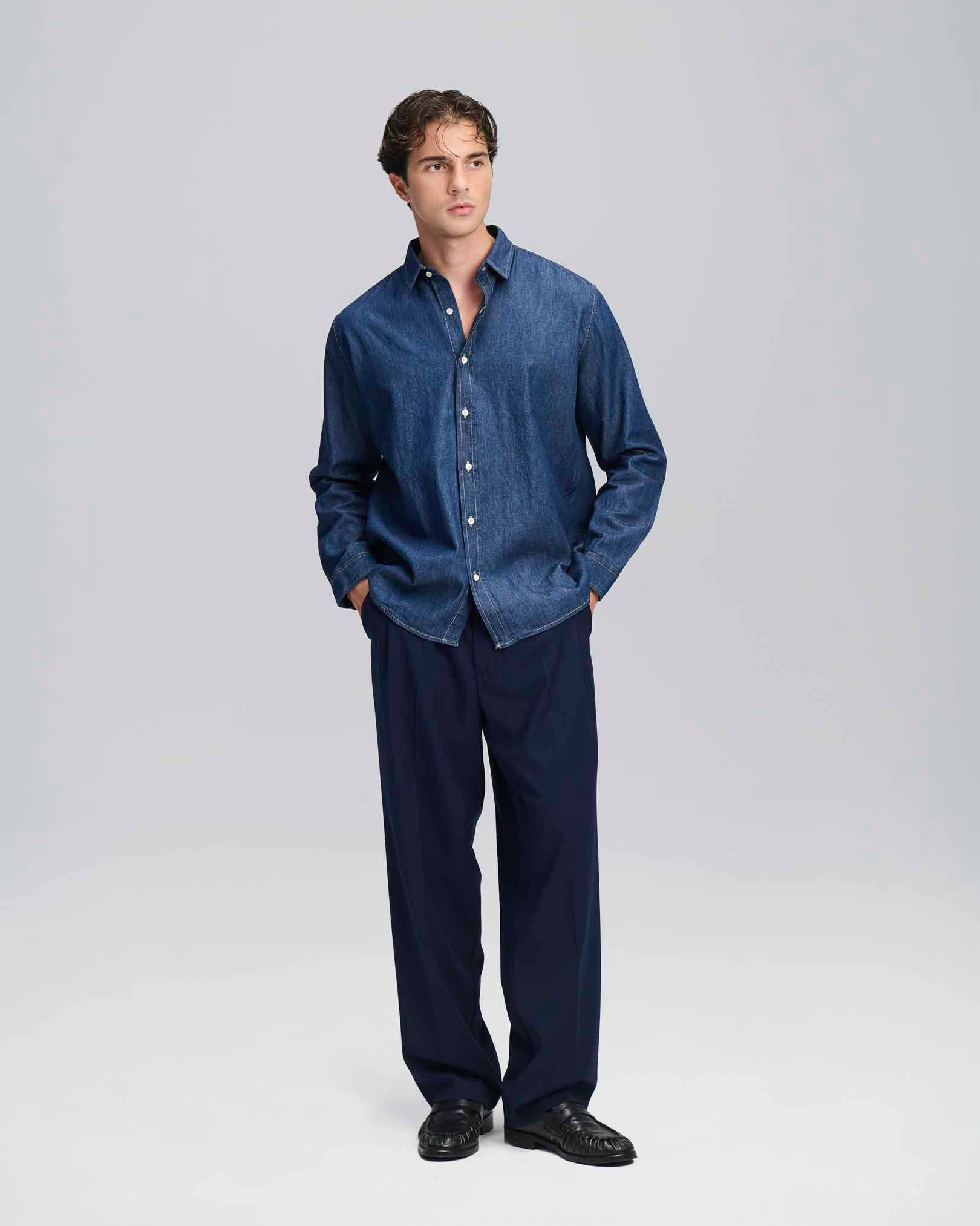 Camicia in cotone Chambray