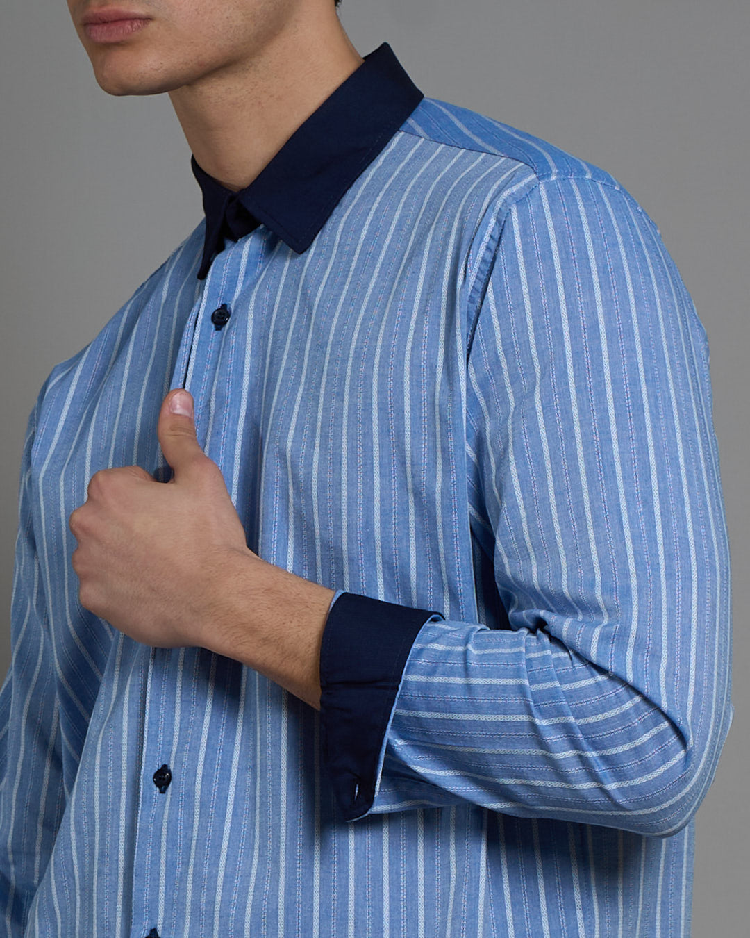 Camicia Rigata con colletto a contrasto Limited Edition