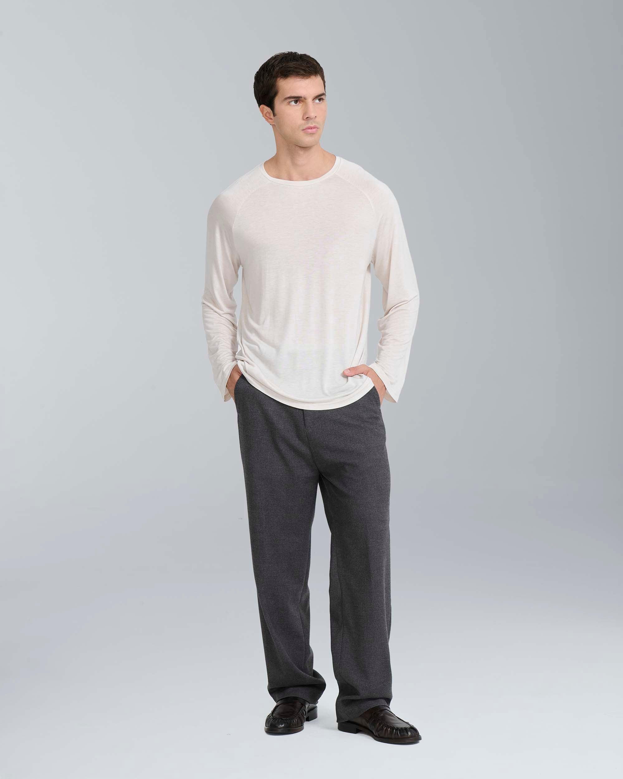 T-shirt longsleeve effetto cashmere