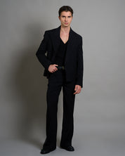 Giacca cropped con finiture sfilacciate