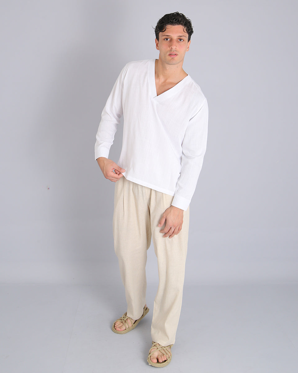 Msm Studio Pantalaccio Jogger Gamba Larga Lino
