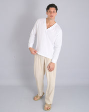 Msm Studio Pantalaccio Jogger Gamba Larga Lino