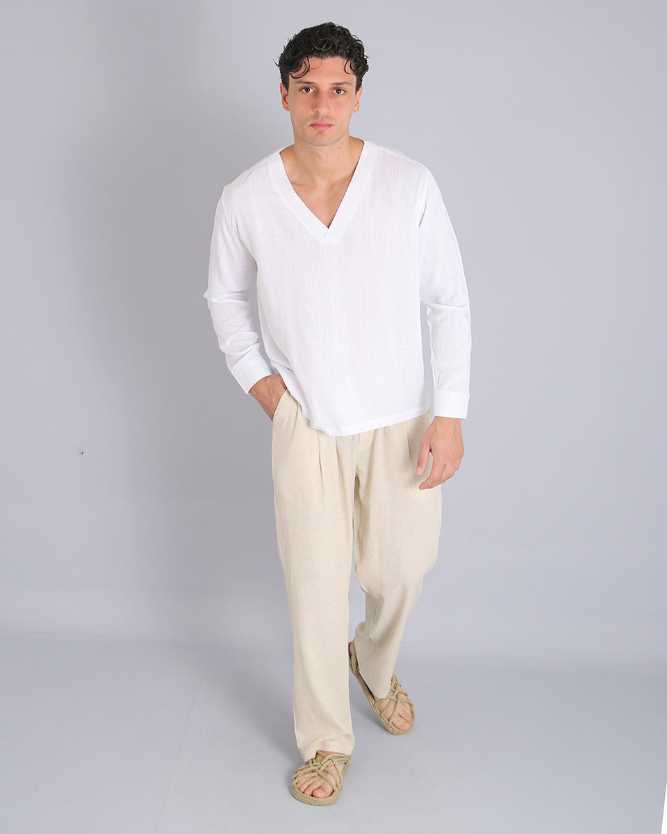 Msm Studio Pantalaccio Jogger Gamba Larga Lino