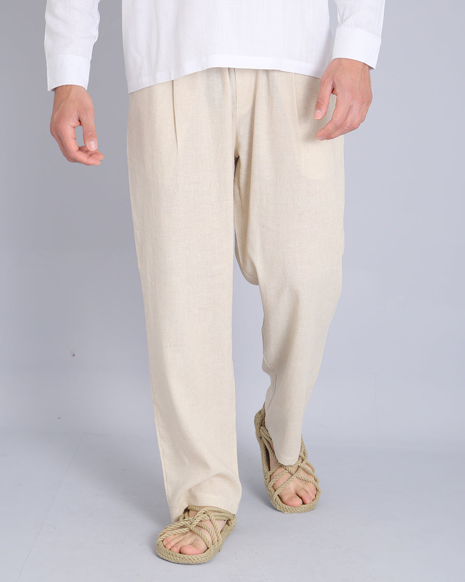 Msm Studio Pantalaccio Jogger Gamba Larga Lino