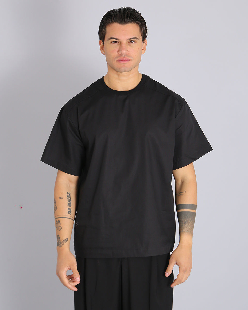 T-shirt in tessuto camicia