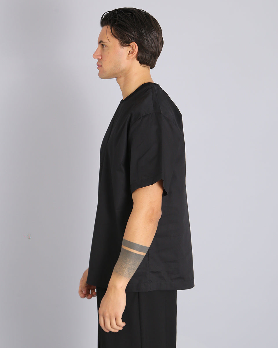 T-shirt in tessuto camicia