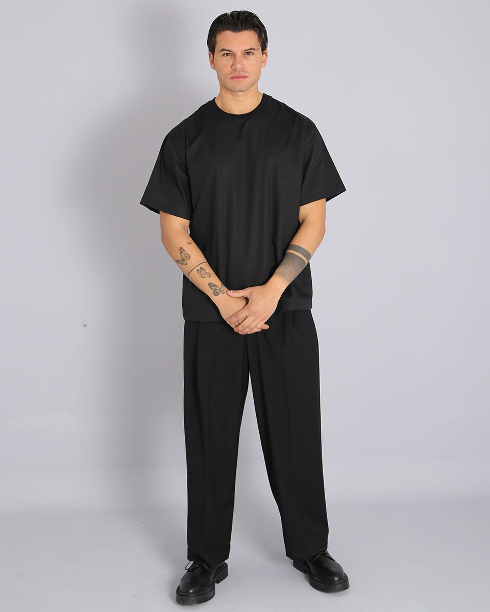 T-shirt in tessuto camicia