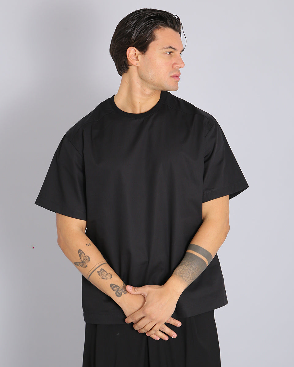 T-shirt in tessuto camicia