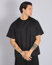 T-shirt in tessuto camicia