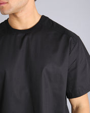 T-shirt in tessuto camicia