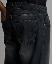 Jeans flare fit sabbiato nero
