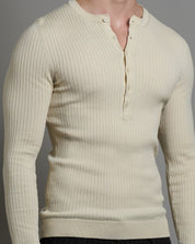 Maglia serafino a coste