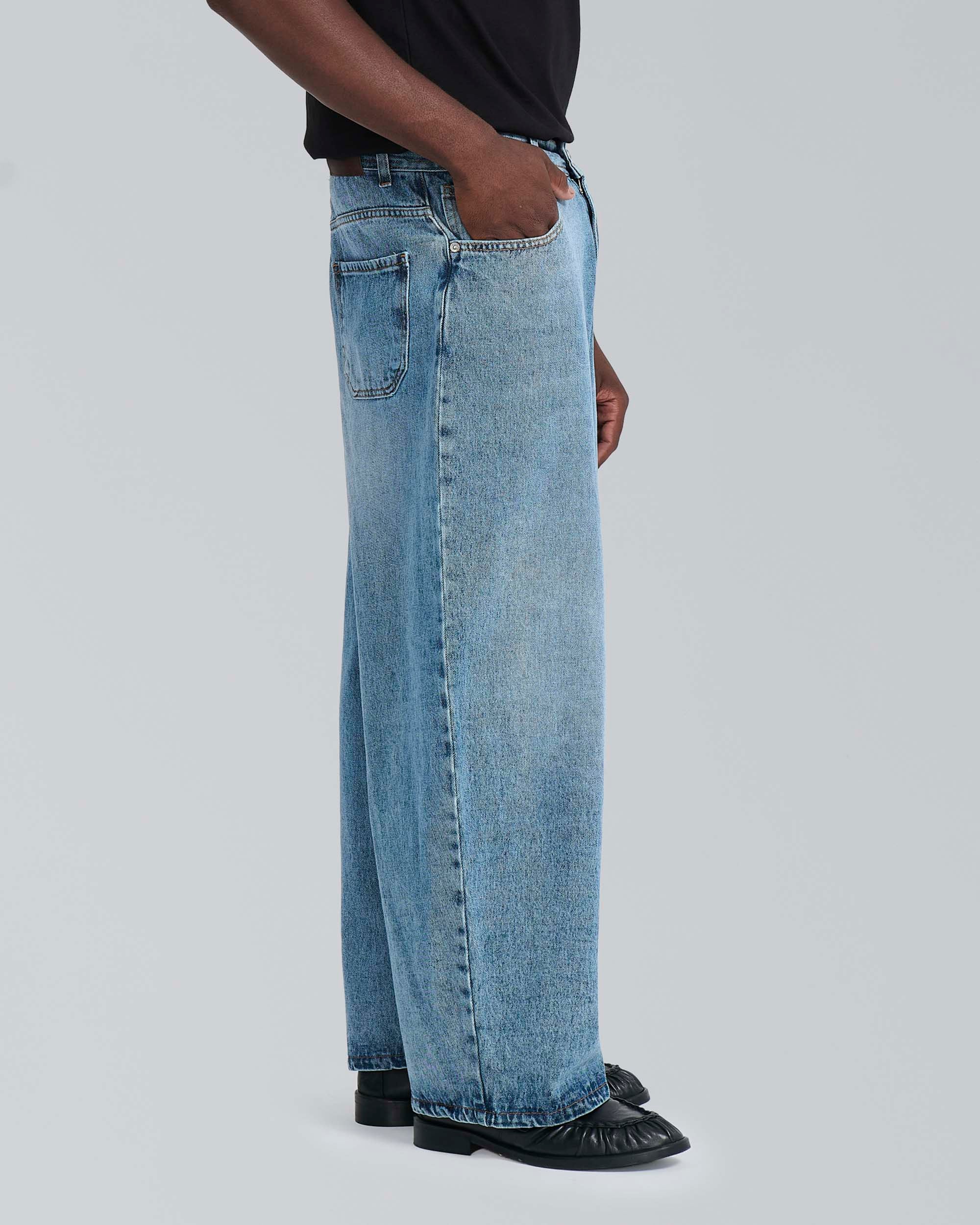 Jeans balloon fit marmorizzato
