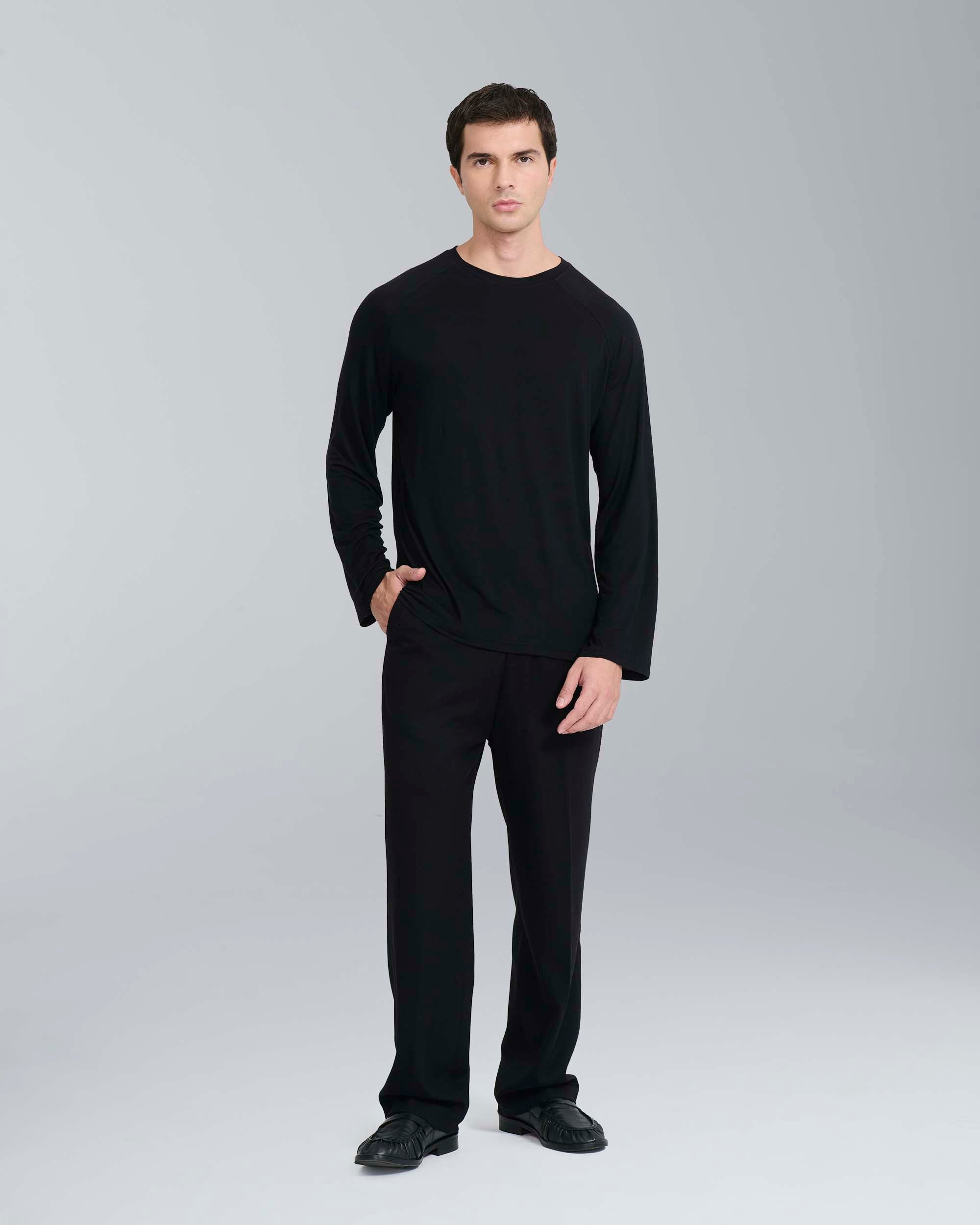 T-shirt longsleeve effetto cashmere