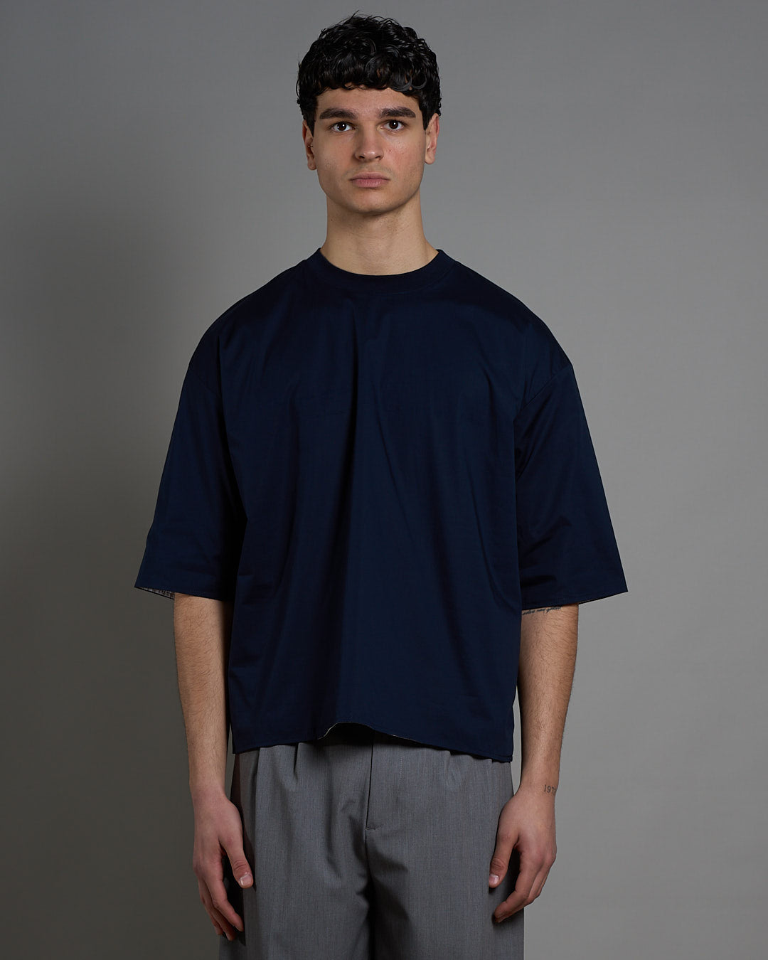 T-Shirt Camicia double face cropped