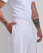 Pantalone Wide Fit con pieghe in lino