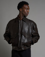 Giacca in pelle over effetto vintage