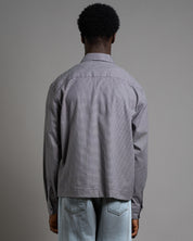 Camicia cropped a quadri con ricamo