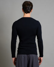 Maglia serafino a coste