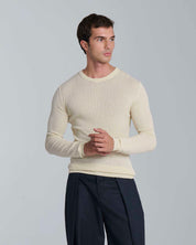 Maglia girocollo a coste