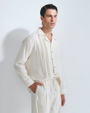 Camicia in lino con pieghe