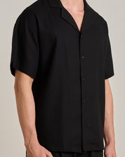 Camicia relax fit collo a bowling