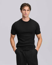 T-Shirt in maglia a coste