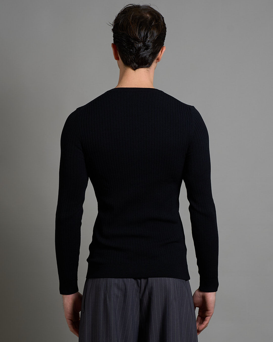 Maglia serafino a coste