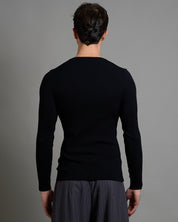 Maglia serafino a coste