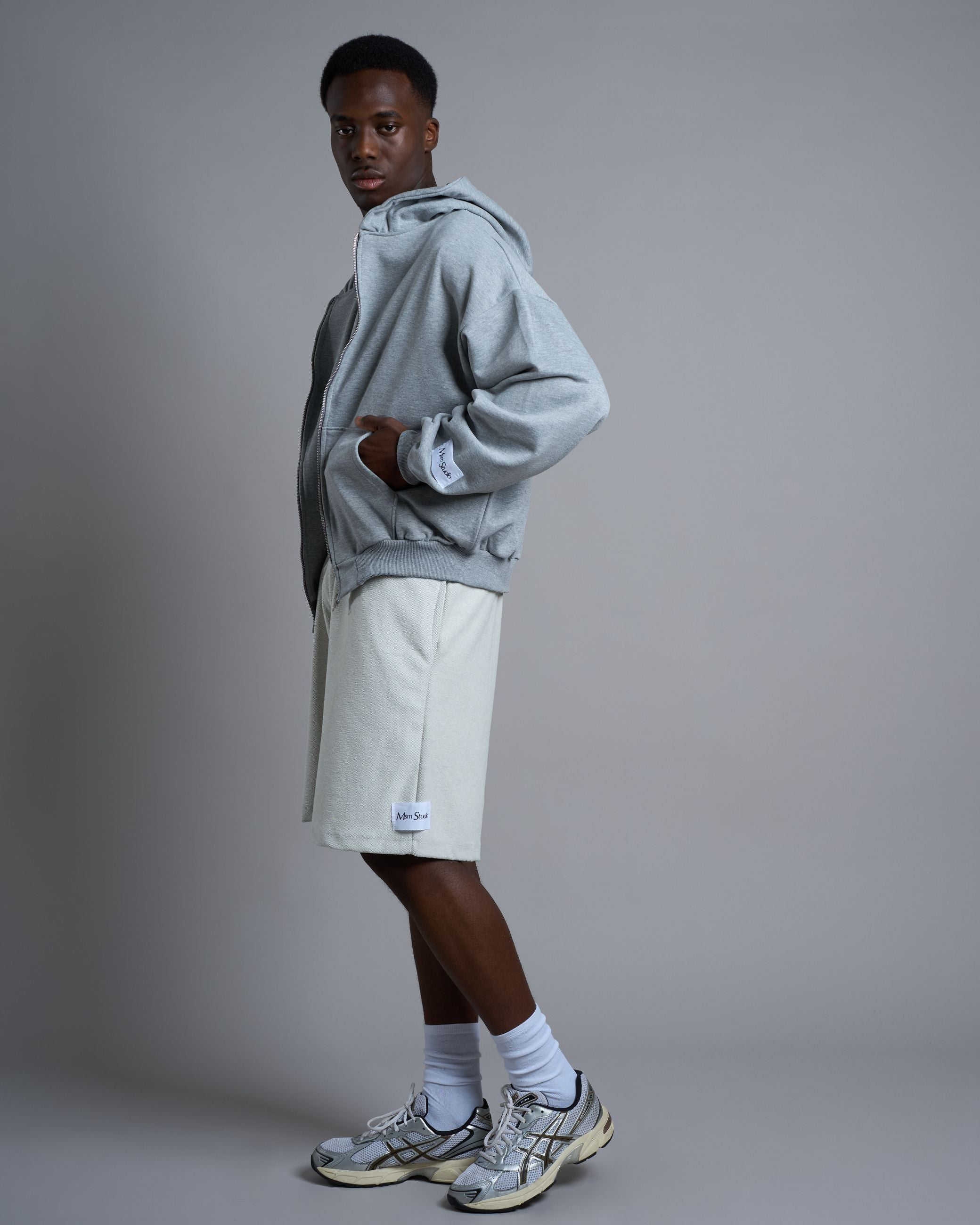 Felpa a giacca diagonale con zip