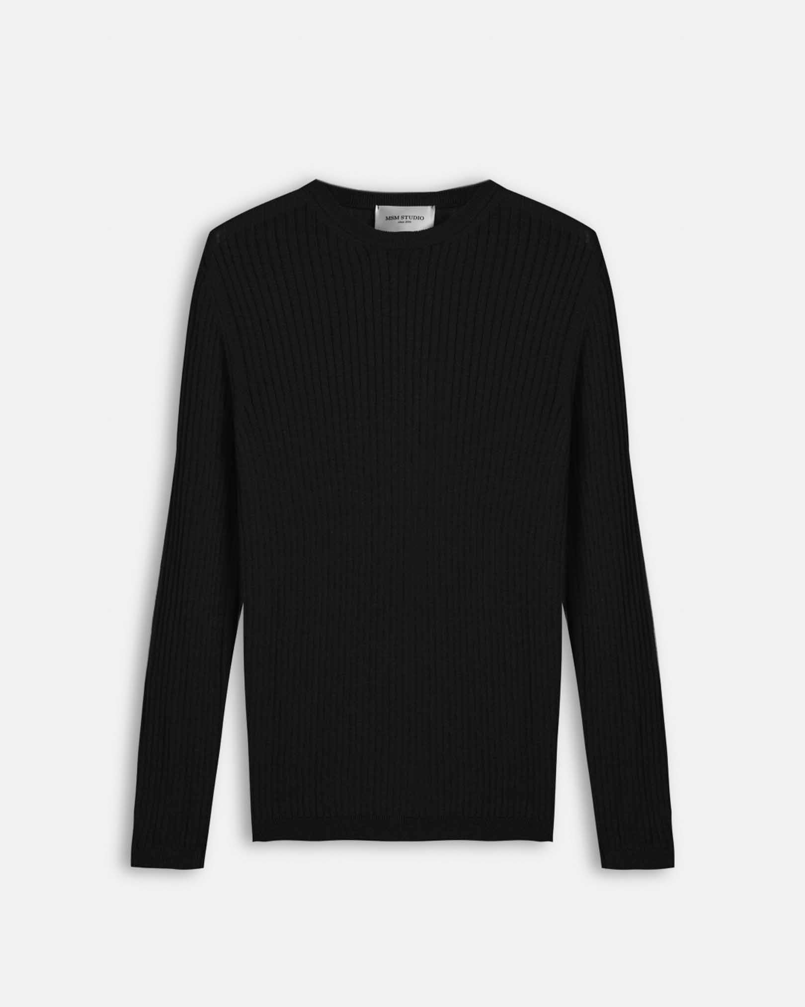 Maglia girocollo a coste