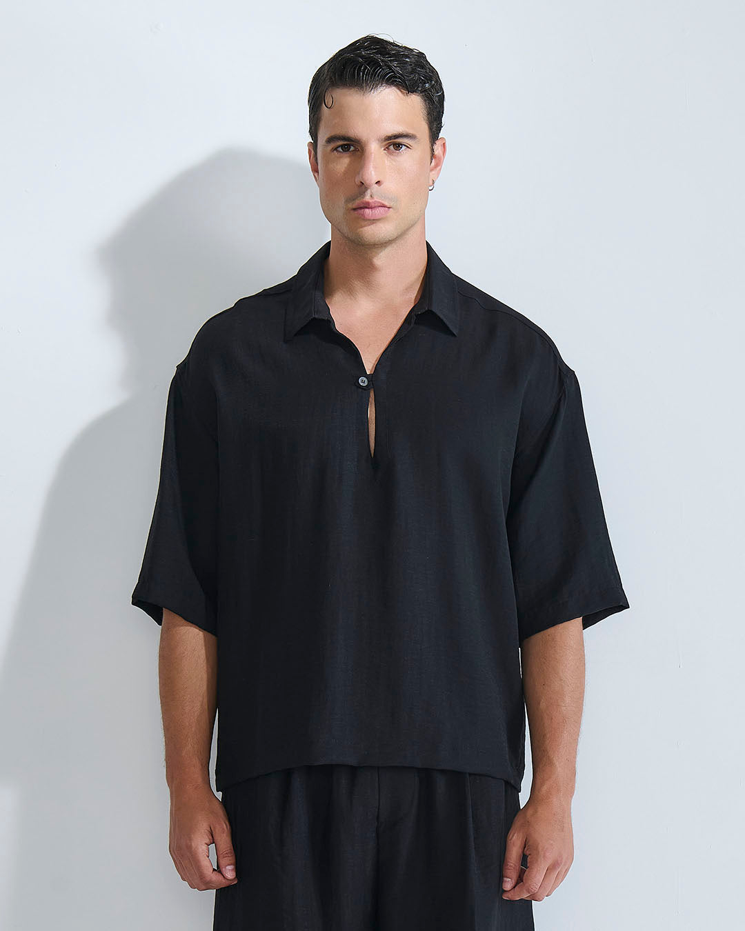 Camicia Polo misto lino