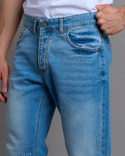 Jeans Straight Fit Con Abrasioni