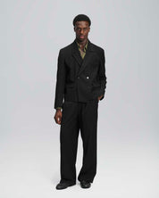 Pantalone wide leg strutturato nero