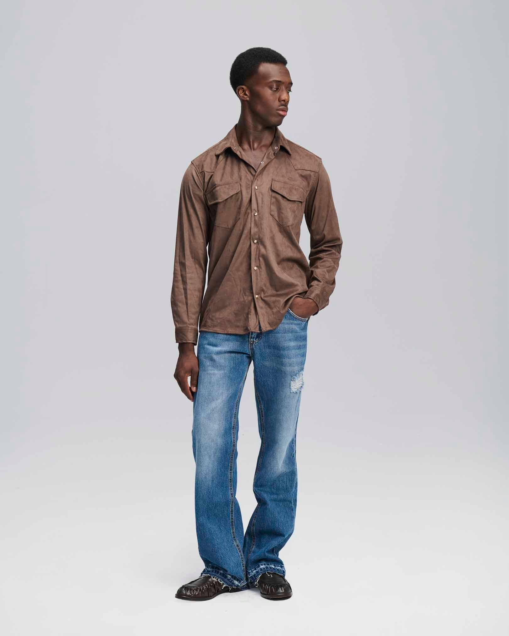 Camicia suede moro