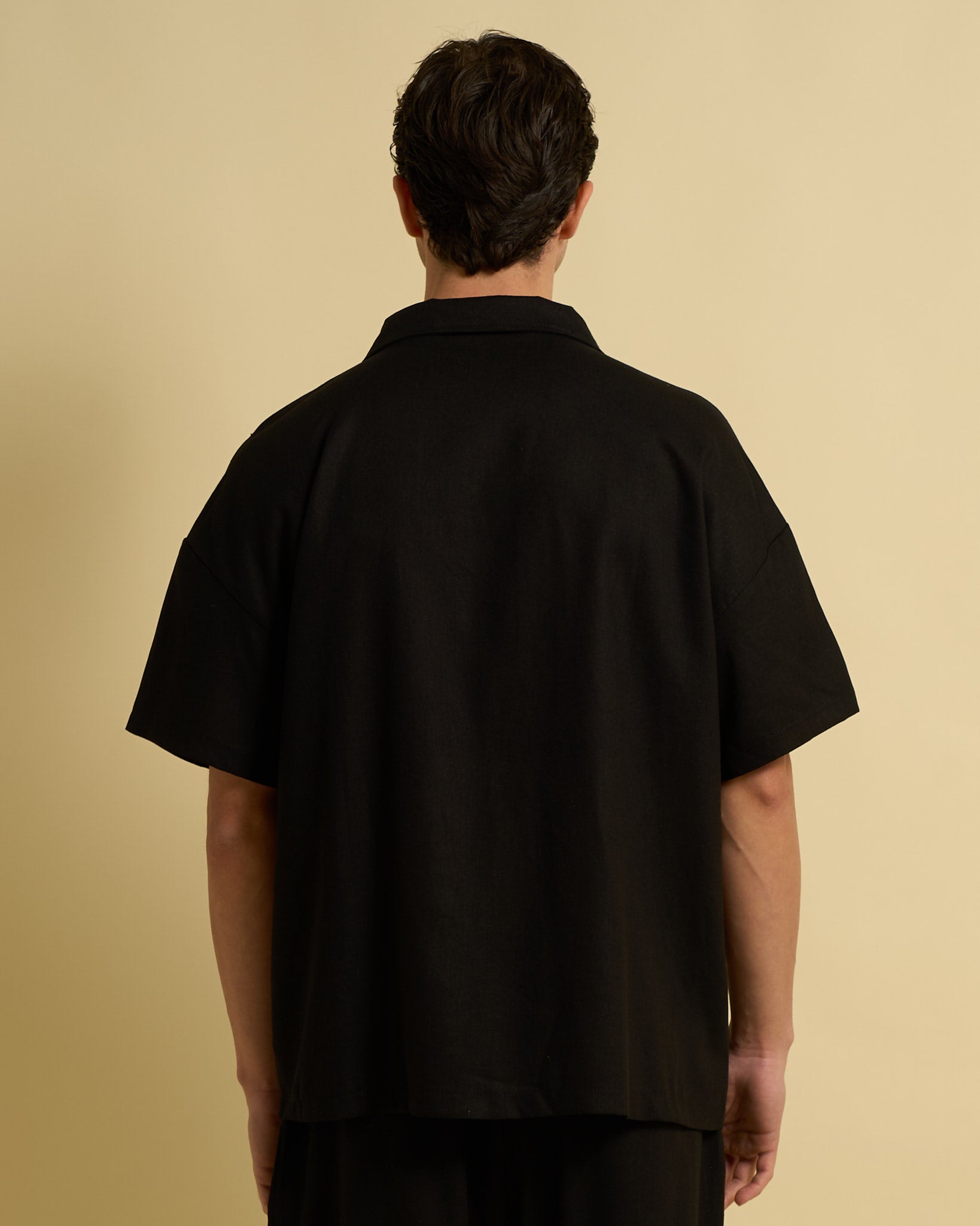 Camicia collo a Bowling in lino